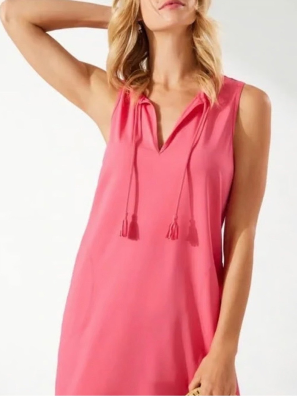 Tommy Bahama Split Neck Swim Coral Dress